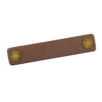 Hickory Hardware Bradford Collection Adjustable Brown Leather Pull 3-3/4 Inch