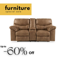 Lowest Price Leather Look Recliner Loveseat !!