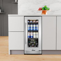 TAZPI 130 Cans (12 Oz.) 3.1 Cubic Feet Freestanding & Built-In Beverage Refrigerator With French Handle