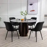 PURELIFE INC Dining Chairs Set of 4 Mid Century Modern Kitchen Chair Comfortable Upholstered Faux Leather
