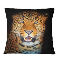 East Urban Home Portrait Of A Leopard X - Traditional Printed Throw Pillow