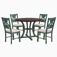 Alcott Hill 5-Piece Round Dining Table And 4 Fabric Chairs