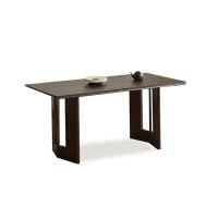 Ivy Bronx 78.74" Darkcoffee Rectangular Solid wood  Dining Table