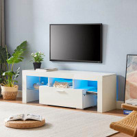 Wrought Studio Diland TV Stand for TVs up to 55", Console, Media Center with LED Lights