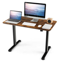 17 Stories Denehoe 17 Storeys Height Adjustable Electric Desk 44” X 24” Sit To Stand Desk W/ Splice Board Sturdy T-shape