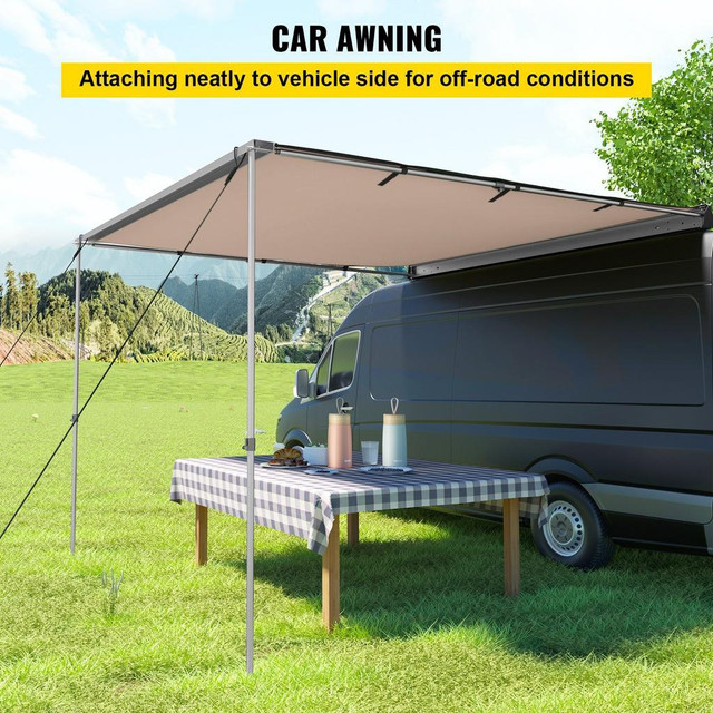 NEW CAR SIDE AWNING 8.2 X 8.2 FT PULL OUT RETRACTABLE VEHICLE TENT 628523 in Other in Alberta - Image 2