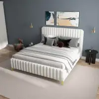 Willa Arlo™ Interiors Doerun Mid-Century Modern Upholstered Platform Bed