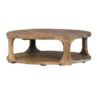 Loon Peak Artibrannan Solid Wood Floor Shelf Coffee Table with Storage