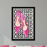 Picture Perfect International 'Pink Shoes Obsessed' Framed Graphic Art Print