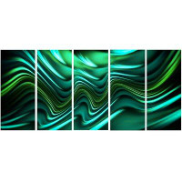 Design Art Emerald Energy Green 5 Piece Graphic Art on Wrapped Canvas Set