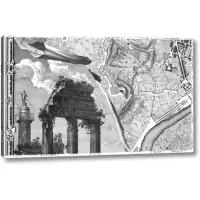 World Menagerie « rome section map » par giovanni battista nolli estampe numérique, reproduction d’art sur toile tendue