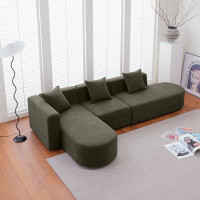 Latitude Run® Modern  L Shape Boucle Sofa With Curved Seat (Facing Left)