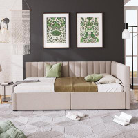 Latitude Run® Upholstered Daybed with 2 Storage Drawers Sofa Bed Frame