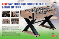 NEW 54 FOOSBALL SOCCER TABLE & BALL RETURN 126424