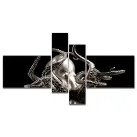 East Urban Home 'Silver Octopus' Graphic Art Print Multi-Piece Image on Canvas