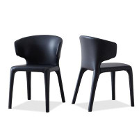 Hokku Designs 30.31" Black Solid back Arm Chair(Set of 2)