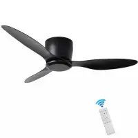 Wrought Studio 42" Flush Mount Ceiling Fan Without  Light,  3 Reversible Blades, With 6 Speeds Reversible DC Motor,Low P