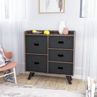 Home Decor Dresser Organizer Sideboard with Easy Pull Fabric Drawers