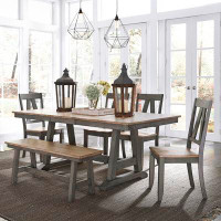 Liberty Furniture Lindsey Farm 6 - Person Butterfly Leaf Rubberwood Solid Wood Dining Set