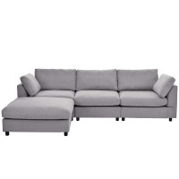 Latitude Run® Upholstery Convertible Sectional Sofa, L Shaped Couch with Reversible Chaise