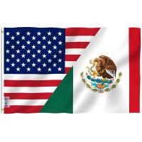 ANLEY 36 X 60 In.  Polyester America Mexico Friendship Flag