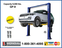 Lift auto 9000 lbs 2 poteaux pour garage, Elevateur Lift de garage 9000 lbs  avec plancher libre - NEUF avec GARANTIE