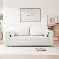Latitude Run® [new] 82*36" Modern Loop Yarn Fabric Sofa - One-piece Seat Frame, Minimalist 2-3 Seat Couch Easy To Instal