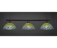 Wildon Home® Luminaire suspendu linéaire à 3 lumières pour table de billard Rondo