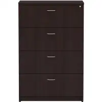Lorell Essentials Series Weathered Charcoal 4-Drawer Lateral File