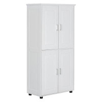 Latitude Run® Tall and Wide Bathroom Floor Storage Cabinet with 4 Doors