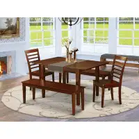 Lark Manor Adonica 5 - Piece Butterfly Leaf Rubberwood Solid Wood Dining Set