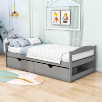 Red Barrel Studio Twin Size Storage Platform Bed with Drawers