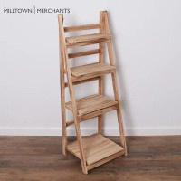 Millwood Pines Millwood Pines Ladder Shelf - Rustic Ladder Bookshelf (Driftwood)
