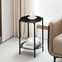 Mercer41 Kymeir End Table with Storage, Side Table, Round End Table