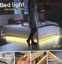 LED BED LIGHT WITH MOTION SENSOR AND AUTOMATIC SHUTT OFF TIMER FOR UNDER  BED, KITCHEN CABINET, LIVING ROOM, BATHROOM