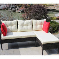 Farm on table Outdoor Patio Furniture Sets 2 Piece Conversation Set Wicker Ratten Sectional Sofa With Seat Cushions