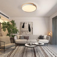 Ebern Designs 18W Round Shape Flush Mount Ceiling Light Fixtures 3000K Warm Light For Bedroom Living Room Kitchen White