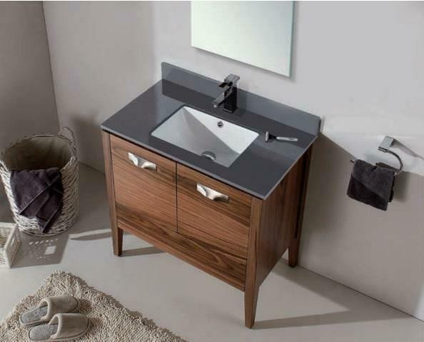 Walnut Veneer Vanity Cabinet w 2 Doors & 1 Push to open Drawer ( 24", 30", 36" & 48" Available ) 3 Counter Choices in Cabinets & Countertops in Edmonton Area - Image 4