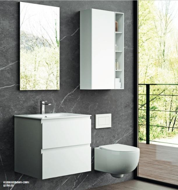 Azzurra - Kubik Vanity Series 24, 32, 36 & 48 inch in 6 Colors ( Matte and Glossy ) Make in Italy in Cabinets & Countertops - Image 4