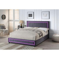 Latitude Run® Upholstered Platform Bed With LED Lights, Storage Bed With 4 Drawers