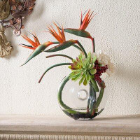 Wrought Studio Artificial Flower Bird Of Paradise Fake Plant Silk Strelitzia Reginae Home Decor