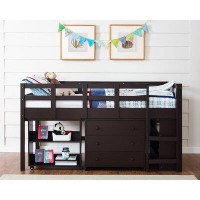 Harriet Bee Low Loft Bed Twin Loft Bed With Desk Kids Beds For Boy Solid Pine Wood Toddler Bed For Girls With Ladder Sto