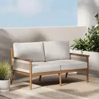 Wade Logan Candiace 55'' Wide Outdoor Reversible Patio Sofa with Cushions