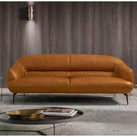Andrew Home Studio Nichls 88" Genuine Leather Recessed Arm Sofa