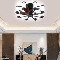 17 Stories 28-Watt Ceiling Fan with LED Light, Quick-fit installation, 6-speed Fan Control Cooling & Lighting