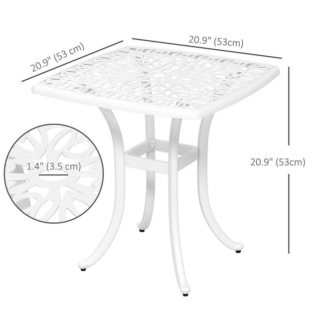Outdoor Side Table 20.9" W x 20.9" D x 20.9" H White in Patio & Garden Furniture - Image 3