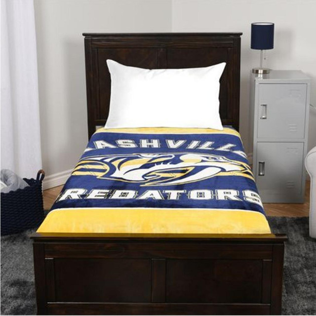 Nashville Predators Luxury Velour High Pile Blanket - Twin Size 60 x 70 Inch [Blue] in Other - Image 2