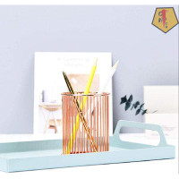 GN109 Pen Holder, Wire Metal Pencil Holder, Decorative Desk Storage Organizer Container For Stationery And Desk Accessor