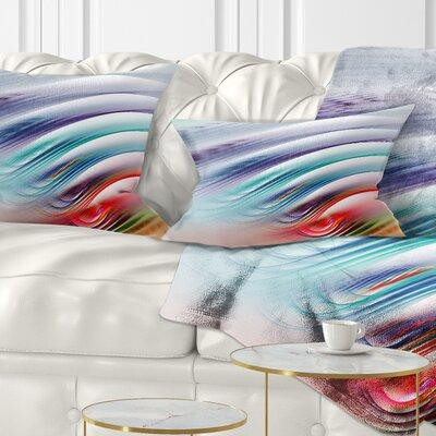 Made in Canada - East Urban Home Abstract Water Ripples Rainbow Waves Lumbar Pillow in Bedding