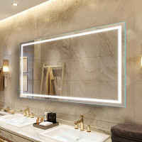 Wrought Studio 36'' X 60'' Frameless Led Lighted Bathroom Vanity Mirror